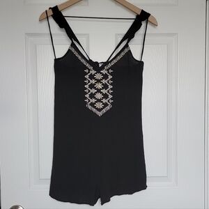 Aeropostale Embroidered Tie-Back Romper size Medium